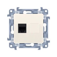Jednonásobná telefonní zásuvka RJ11, krémováová KONTAKT SIMON CT1.01/41