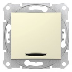 Sedna Spínač dvojpólový se signalizační kontrolkou 16A 2Ss Beige SCHNEIDER