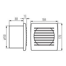 Ventilátor CYKLON EOL150T s časovačem, KANLUX 70948