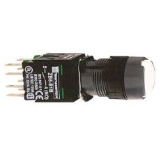 Schneider XB6CA15B Ovládač stiskací, lícující s návratem, 1 Z + 1 V - bílý