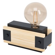 Stolní svítidlo LAYHAM černá/dřevo GEFLÄMMT 16W IP20 EGLO 43469