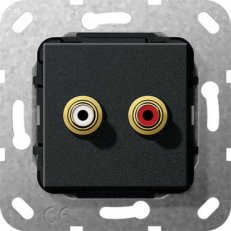 Cinch audio Letovaný spoj vložka černá m GIRA 563210