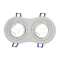 2 x GU10 Housing Round White,  VT-783