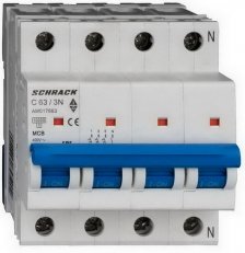 Instalační jistič AMPARO 10kA, C 63A, 3+N SCHRACK AM017863--