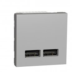 Nová Unica Dvojitý nabíjecí USB A+A konektor 2.1A, 2M, Aluminium NU341830