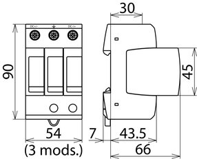 Svodič přepětí DEHNguard M Vícepólový, pro FV aplikace do 150V DC 952513