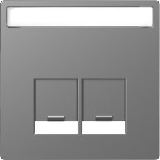 Centrální deska Merten D-Life pro 2xRJ45 Actassi Stainless Steel MTN4574-6036