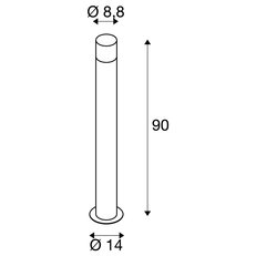 GRAFIT E27 90 Pole round, stojací svítidlo antracit SLV 1006182