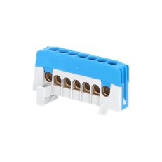 Můstek N 7-F2 (svorkovnice 7x16mm2) krytý IP20 modrý 63A na DIN POLLMANN 1001270