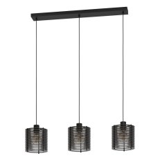 Závěsné svítidlo SEGOVIA E27 černá/černé dřevo 3X40W EGLO 900738