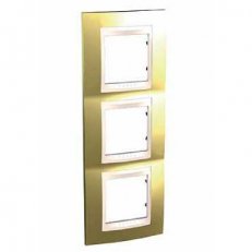 Schneider MGU66.006V.504 Krycí rámeček Plus trojnásobný vertikální,Oro/marfil
