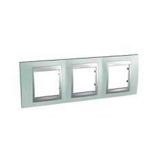 Unica Top rámeček trojnásobný Fluor Green/Aluminium SCHNEIDER MGU66.006.094