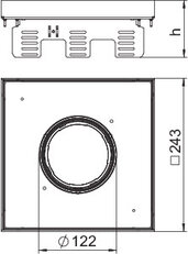 OBO RKFN2UZD3 9VS25 Čtvercová kazeta pro tubus 243x243mm Nerez ocel