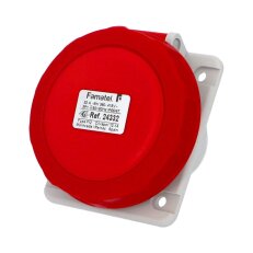 Vestavná zásuvka IP67/400V/32A/4P 6h, šikmá 10° - SpeedPRO FAMATEL 24332