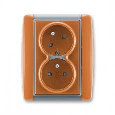 ABB 5513E-C02357 07 Zásuvka dvojnásobná chráněná s clonkami, bezšroubové svorky