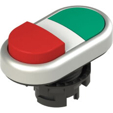 Dvojité tlačítko d22mm, plast, chrom, IP67 PIZZATO E21PDSC90423
