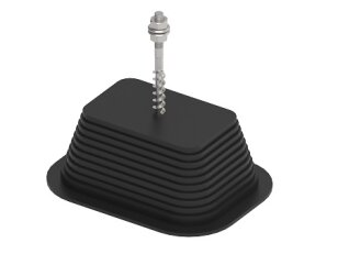 Plastový držák H-100 s betonem na kabelové žlaby, 100mm, plast/beton/StZn 491718