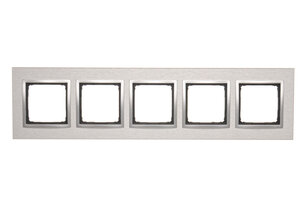 Rámeček 5-násobný Simon 54 Nature, IP20/IP44, kovový inox klasický DRN5/77