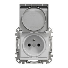 Sedna D/E Zásuvka 230V 16A IP44 šroubová, Aluminium SCHNEIDER SDD213013