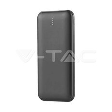10000mAh Power Bank 2A 30CM Type C Cable Black, V-TAC SKU23036