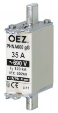 PHNA000 20A gG Pojistková vložka AC 690V/DC 250V vel.000 OEZ:40506