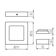 Přisazené LED svítidlo KANTI V2LED 18W-NW-W (starý kód 25851), KANLUX 28951