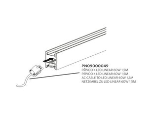 PŘÍVOD pro svítidla  LINEAR LED 60W 1,5m PANLUX PN09000049