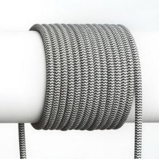 FIT 3x0,75 1bm textilní kabel černá/bílá RENDL R12216