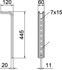 TPS 645 FT Závěs TP, pro vodorovné betonové stropy, L645mm, Ocel, St OBO 6364608