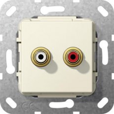 Cinch audio bílý Krátký kabel vložka krémově bílá GIRA 563301