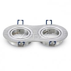 2 x GU10 Housing Round Aluminum Brush,