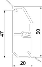 OBO SLL 2050 rws Kanál s patkovou lištou SLL 20x50x2000 čistě bílá
