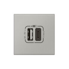 MOSAIC LINK USB NABÍJEČKA A+C 3A 15W 2 MODULY HLINÍK LEGRAND 079293L