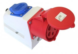 Kombi nástěnná zásuvka CEE 5x32A 250/400V IP44,zapojená SCHRACK YY493432--