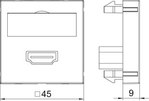 OBO MTG-HD S RW1 Multimediální nosič HDMI konektor 45x45mm čistě bílá