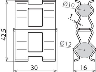 Bezšroubová svorka pro armování 12 mm a 10 mm drát DEHN 308133
