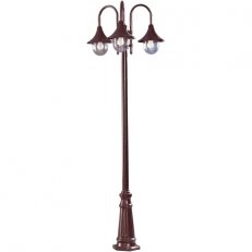 Sloupové svítidlo Diana sloup velký s ramenem 3 hnědá antika 3x60W IP23 E27