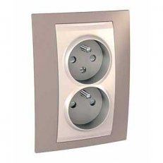 Schneider MGU63.065.574 Zásuvka dvojnásobná 16A/230V 2x2P+PE, Mink/marfil