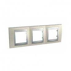 Unica Top rámeček trojnásobný Opal Titanium/Aluminium SCHNEIDER MGU66.006.095