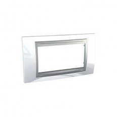 Unica Top Krycí rámeček čtyřmodulový, White/Aluminium SCHNEIDER MGU66.104.092