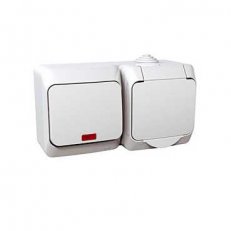 Schneider WDE000505 Zásuvka VDE 230V 16A a přepínač střídavý s orient.kontrolkoU