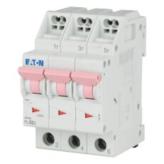 PLI-D2/3 Jistič PLI (bezšroubové svorky nahoře) char D 3-pólový 10kA 2A 101322