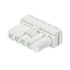 zásuvka do plošného spoje, 4-pól, horizontální, gesis mini, bílá