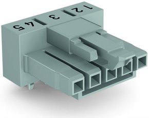 Zásuvka na desky plošných spojů úhlové provedení 5pól. šedá WAGO 890-845/011-000