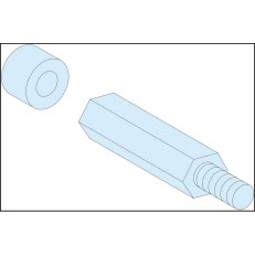4 šestiboké distanční kusy M8 V=40+10mm SCHNEIDER LVS03199