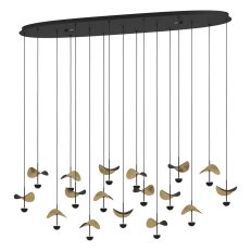 Závěsné svítidlo DRACERA LED černá/zlatá 17X2,3W EGLO 390343