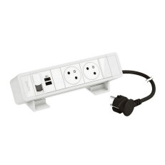 ONDESK 2X2PT USB AC RJ45 C6 FTP BÍLÁ