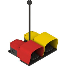 Dvojitý nožní spínač M20x1,5, plast, 1NO+1NC/1NO+1NC, žlutá PIZZATO PC2-104