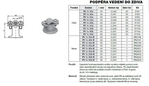 Podpěra vedení do zdiva PV 1c 55 (FeZn+plast) s plastovým podstavcem TREMIS V163