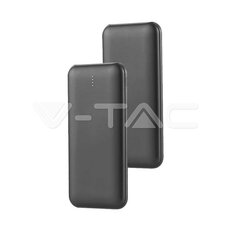 10000mAh Power Bank 2A 30CM Type C Cable Black, V-TAC SKU23036